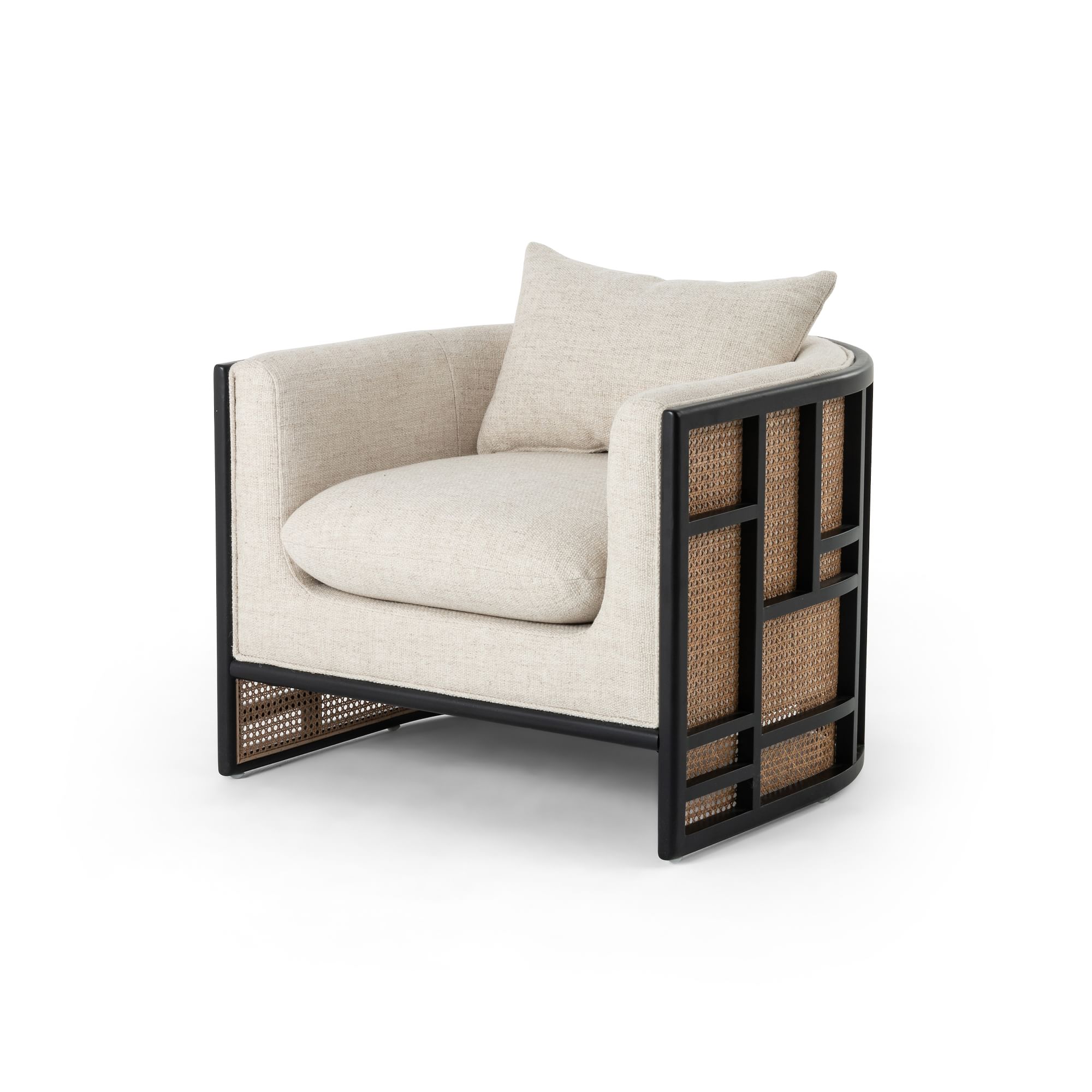 Upholstered Grid Back Chair
