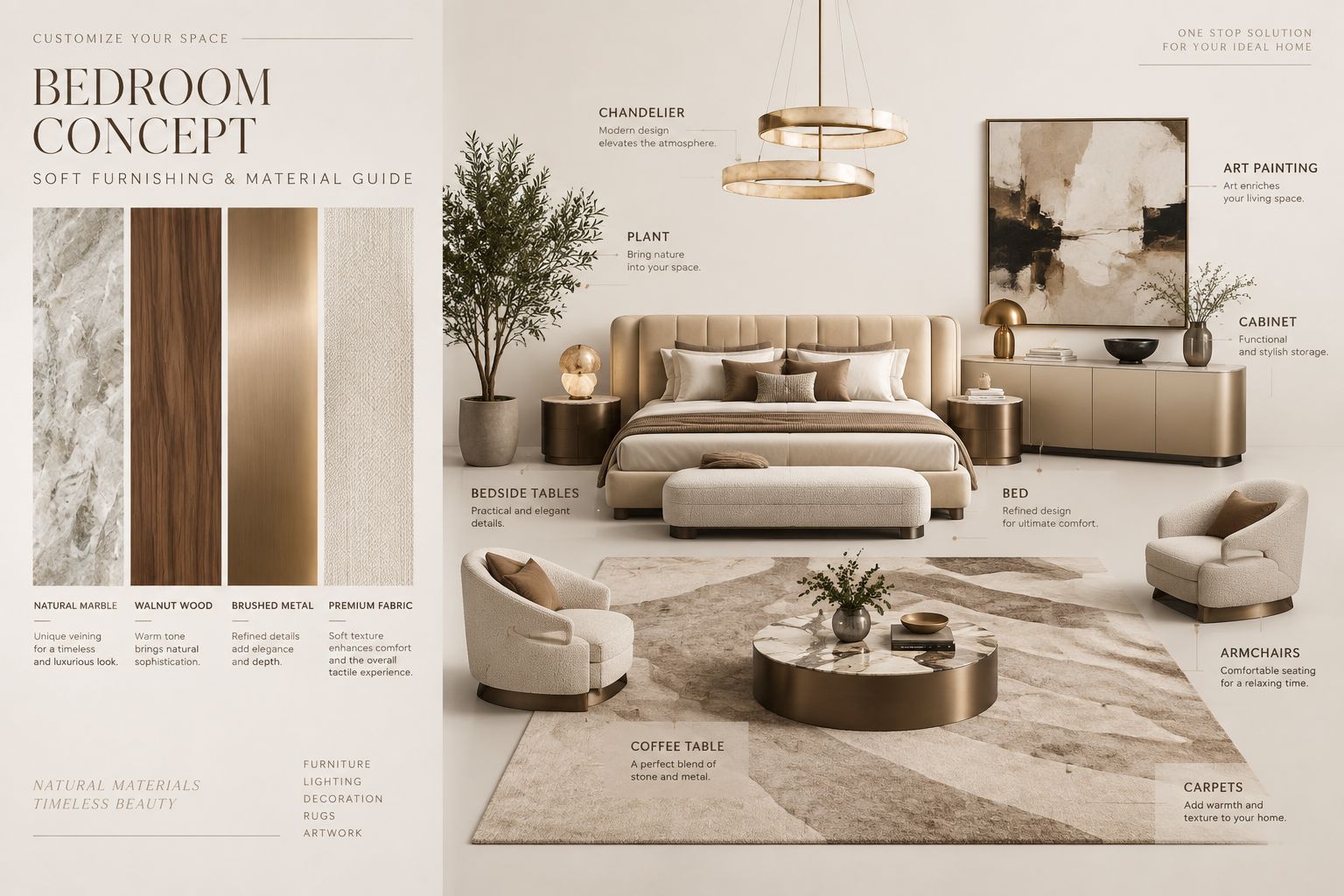 Bedroom concept — soft furnishing and material guide by MATOEZZI ITALIA