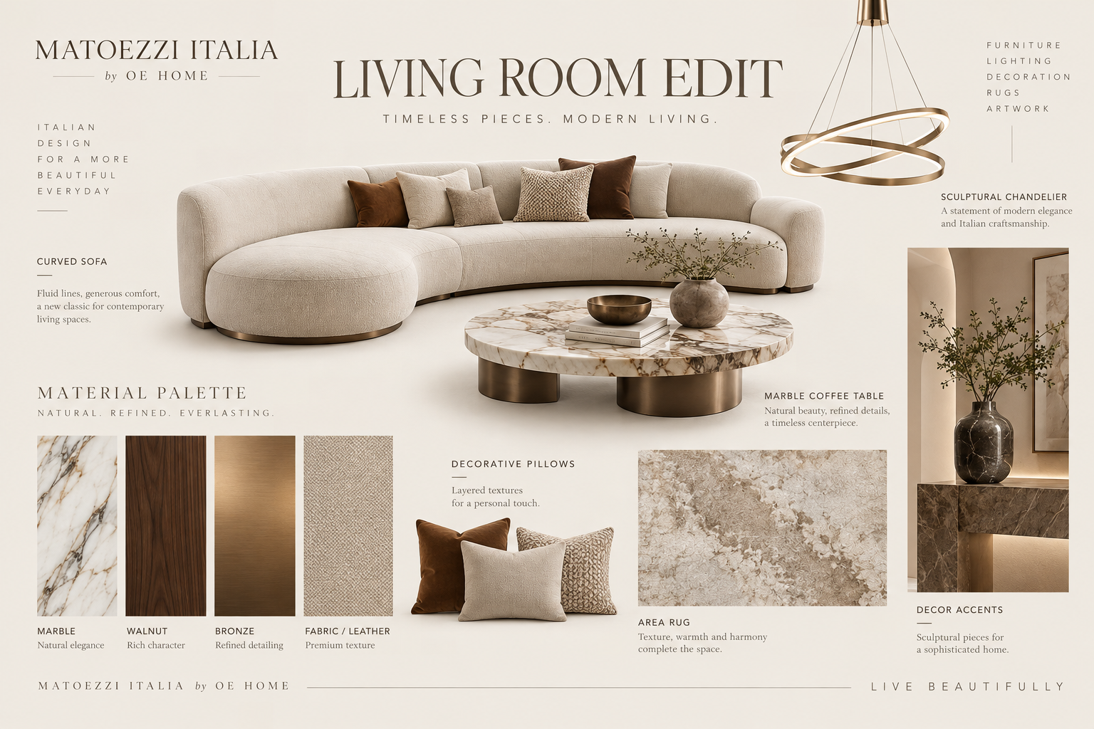 Living room edit with timeless pieces