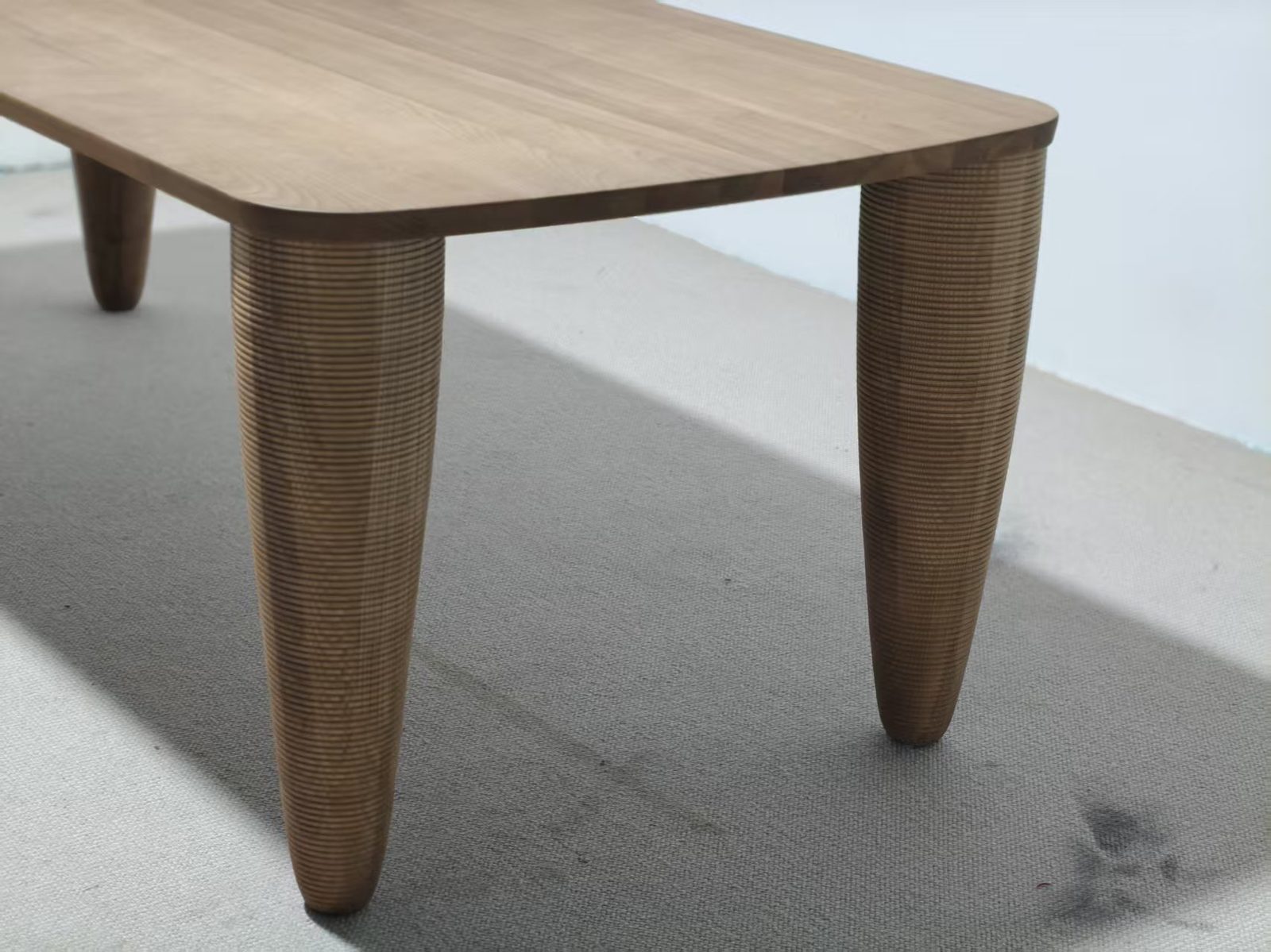 Dining table set photographed in showroom