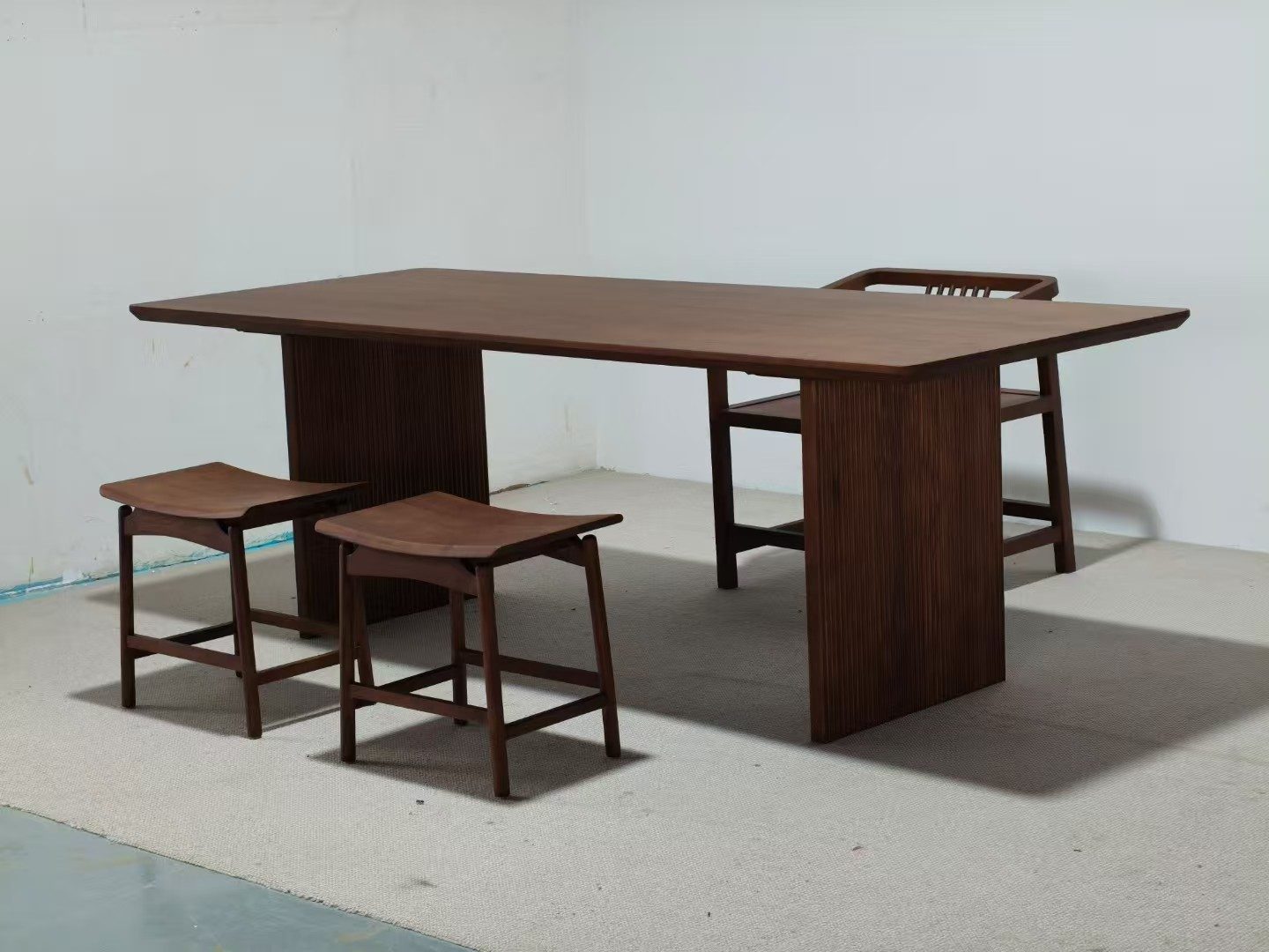 Modern dining table in dark finish