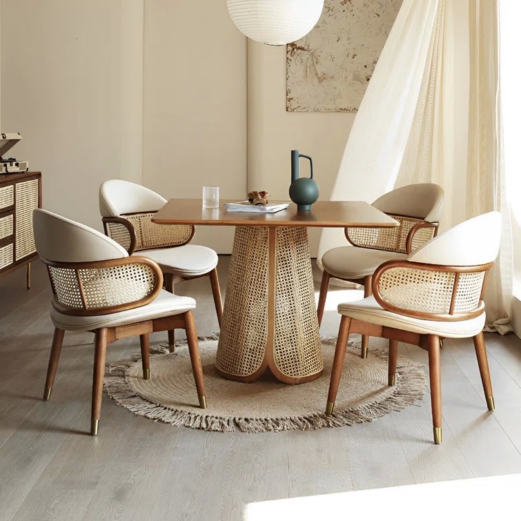 Ash Pedestal Dining Set-Square