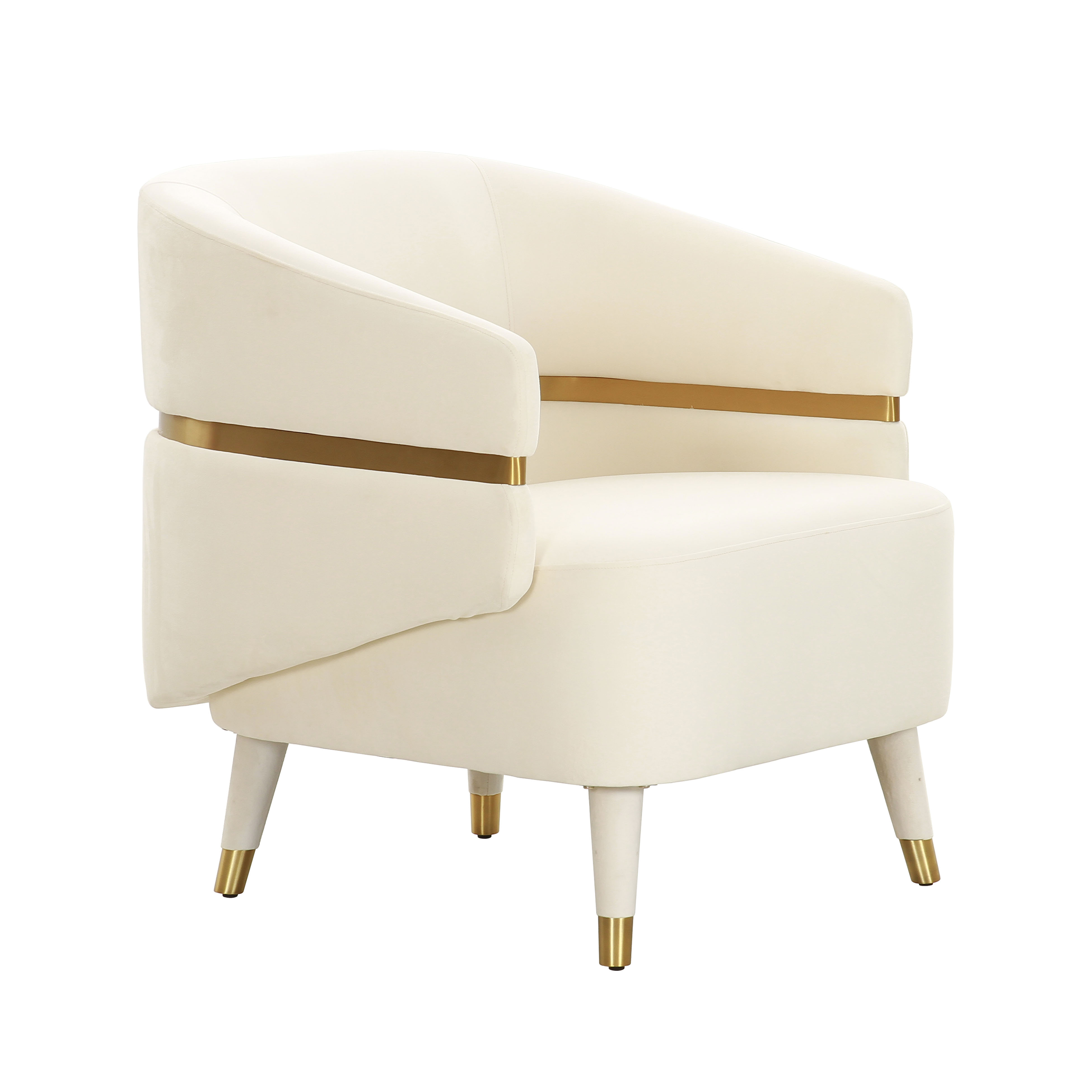 AYLA GREY/CREAM VELVET ACCENT CHAIR