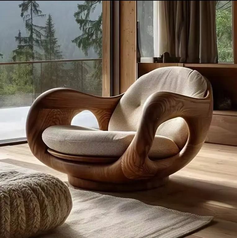 Modern Solid Wood Velvet Armchair